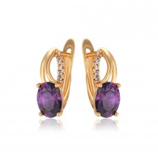 Apzeltīti , klasiski auskari ar cirkonu